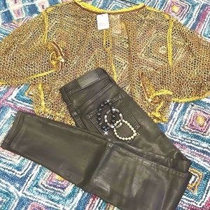 Free People Gold MeshTop
